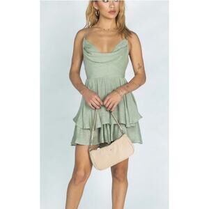 Princess Polly Jude Jade Cowl Neck Strappy Back Flowy Romper Size 4